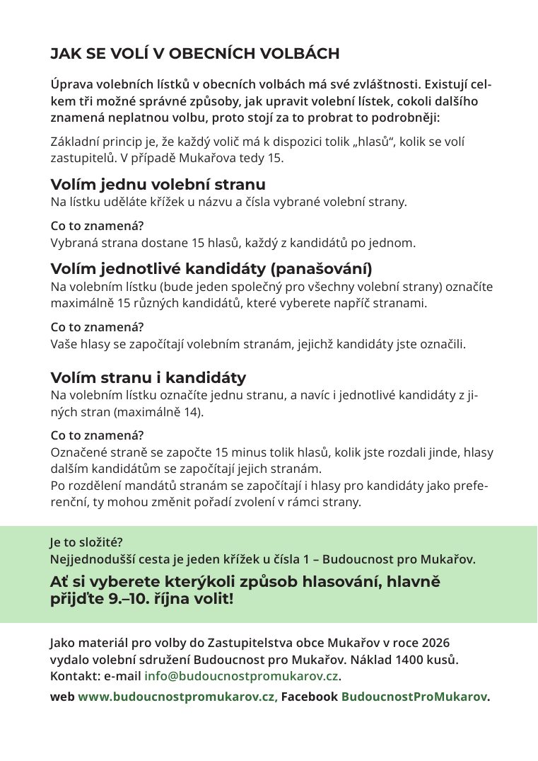 Brožura Budoucnost pro Mukařov — strana 23